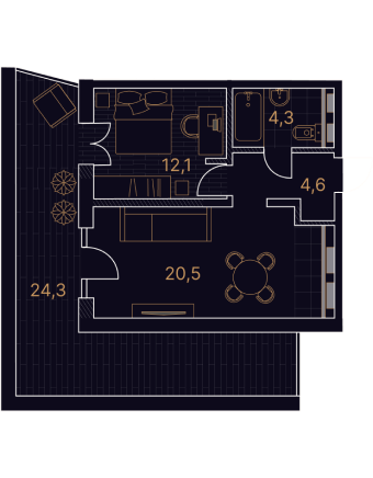 2-комнатный номер 65,8 м²